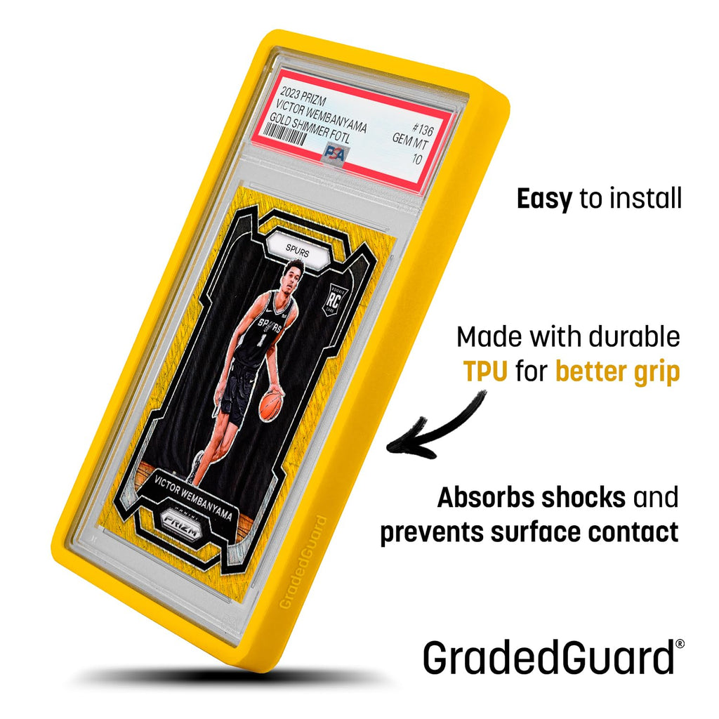 GradedGuard PSA Card Slab Protector Case – Impact-Resistant TPU Holder for Standard PSA Graded Cards, Drop & Scratch Proof, Stackable (Black)