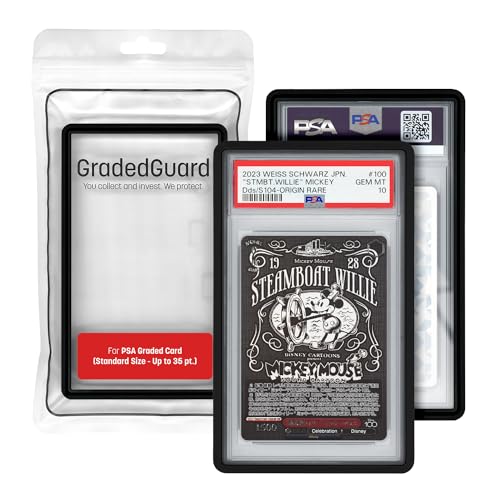 GradedGuard PSA Card Slab Protector Case – Impact-Resistant TPU Holder for Standard PSA Graded Cards, Drop & Scratch Proof, Stackable (Black)