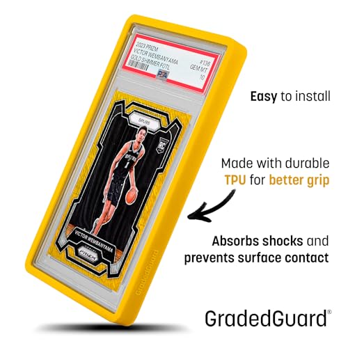 GradedGuard PSA Card Slab Protector Case – Impact-Resistant TPU Holder for Standard PSA Graded Cards, Drop & Scratch Proof, Stackable (Black)