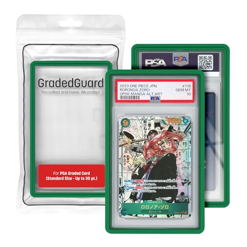 GradedGuard PSA Card Slab Protector Case – Impact Resistant TPU Holder for Standard PSA Graded Cards (Green)