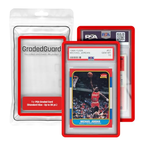 GradedGuard PSA Card Slab Protector Case – Red, Impact-Resistant TPU for Standard PSA Graded Cards