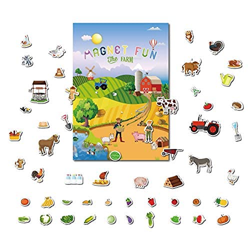GRANDLMOON Magnetic Portable Playboard Farm Life – 58-Piece Travel Toy for Kids Ages 5+