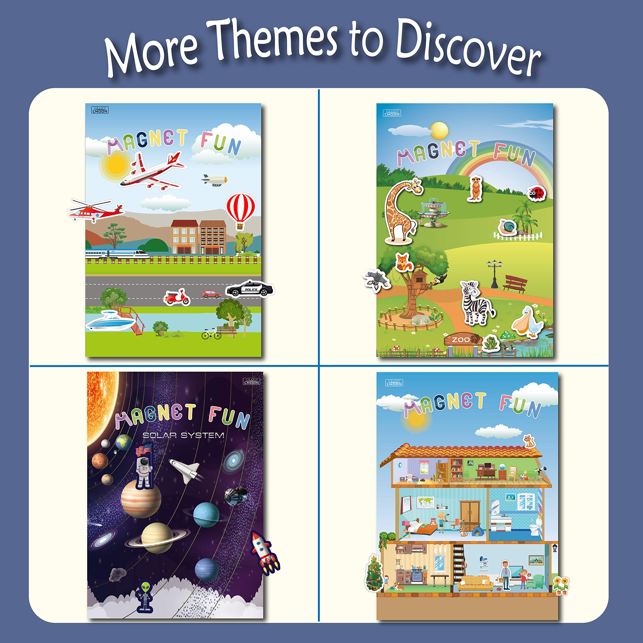 GRANDLMOON Magnetic Portable Playboard Farm Life – 58-Piece Travel Toy for Kids Ages 5+
