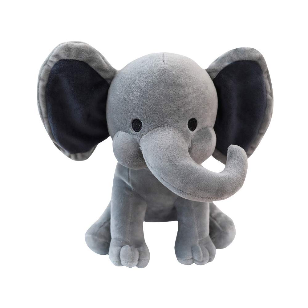 Gray 9-Inch Stuffed Elephant Plush Toy – Soft Polyester Cuddly Companion for Kids