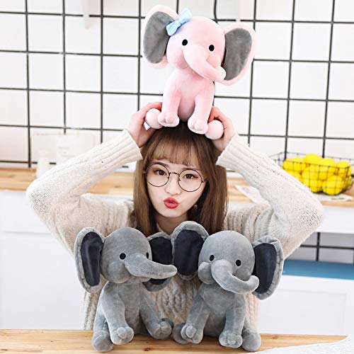 Gray 9-Inch Stuffed Elephant Plush Toy – Soft Polyester Cuddly Companion for Kids