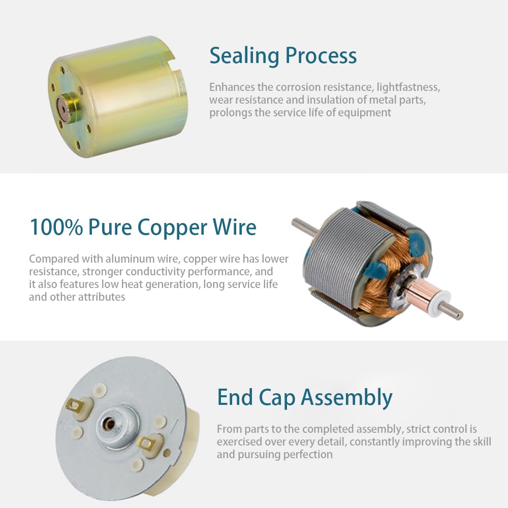 Greartisan DC 12V 50RPM High Torque Gear Motor with All-Metal Gears and D-Shaped Output Shaft