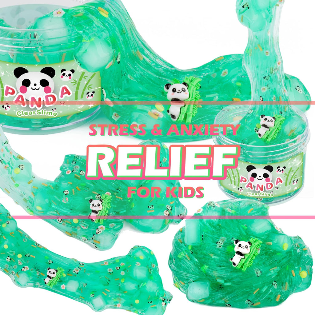 Green Clear Slime with Jelly Cubes and Charms – Crunchy Sensory Toy for Kids