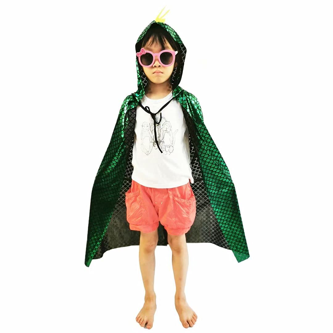Green Dragon Dinosaur Cape for Kids 3-8 Years – QIAONIUNIU Halloween Costume