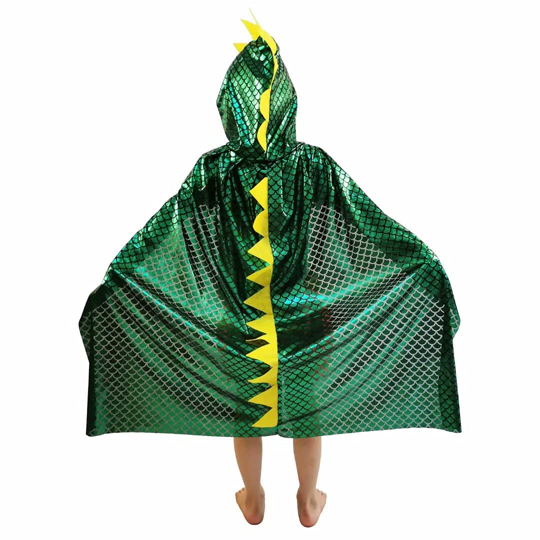 Green Dragon Dinosaur Cape for Kids 3-8 Years – QIAONIUNIU Halloween Costume