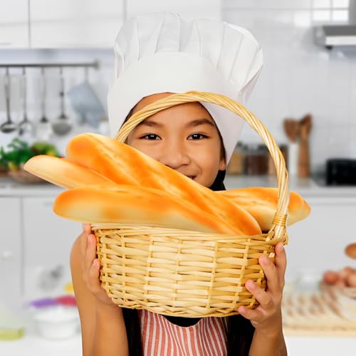 Gresorth 11-Inch Fake Bread Decor 2-Pack – Soft PU Artificial French Loaf for Kitchen, Play, & Photography Props