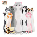 Grey Long Cat Plush Pillow - 19.6in Kawaii Kitten Stuffed Animal Body Pillow by NXNYNZ