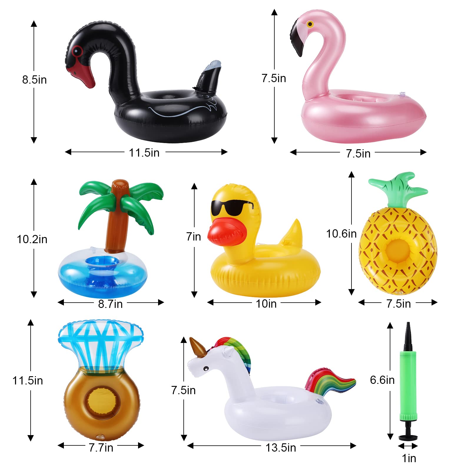 GRNVDWN 16-Pack Inflatable Drink Holders – Pool Floats for Parties, Beach, Hot Tub & Bath Toys