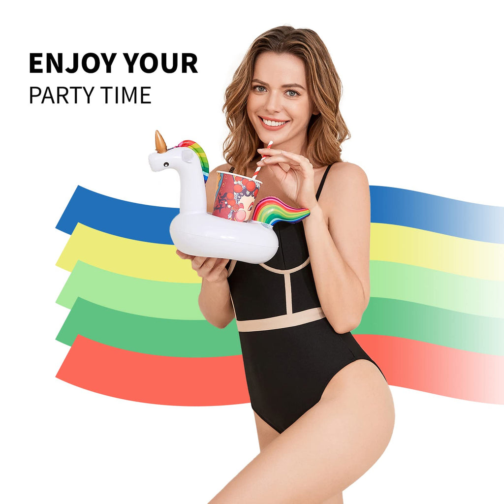 GRNVDWN 16-Pack Inflatable Drink Holders – Pool Floats for Parties, Beach, Hot Tub & Bath Toys