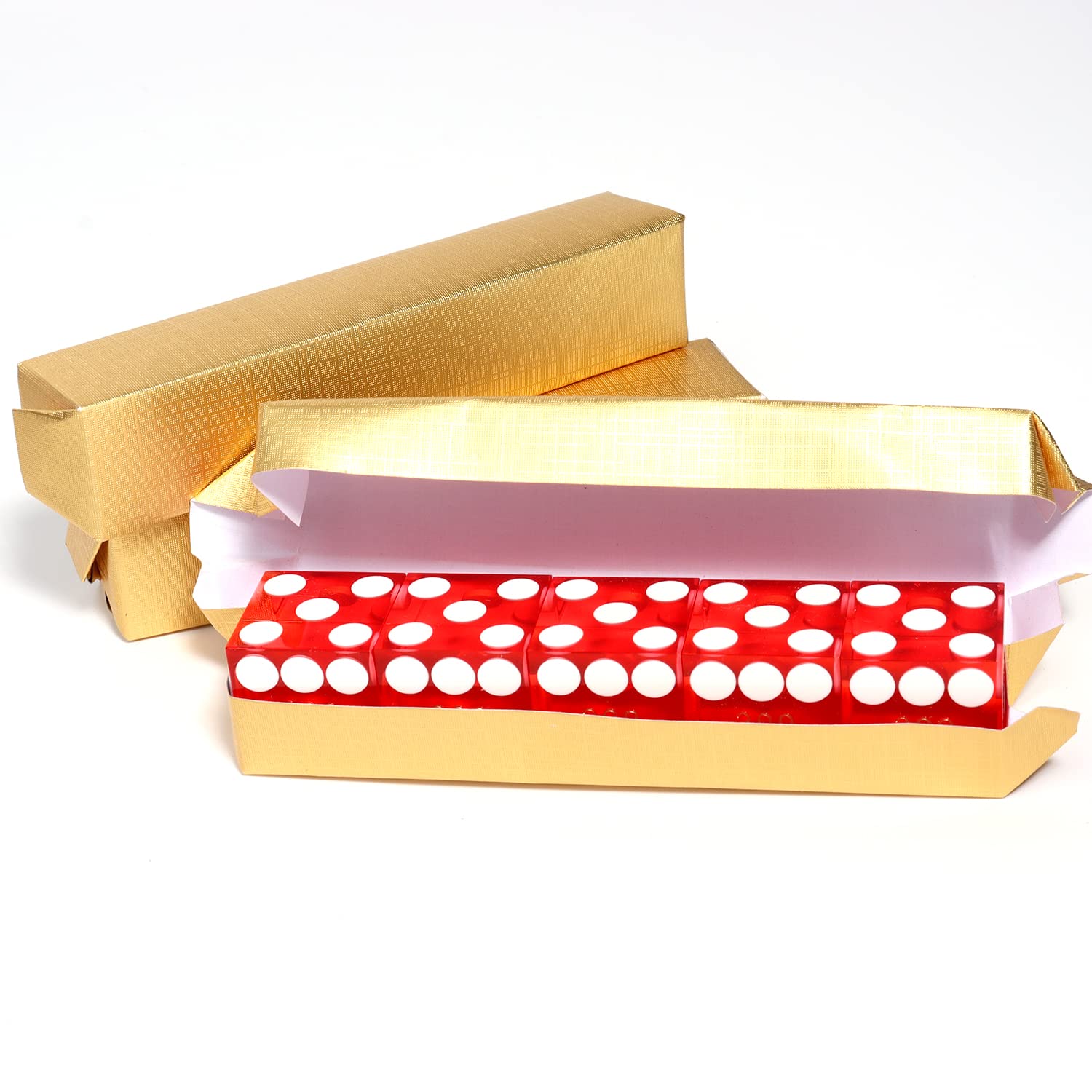 GSE AAA 19mm Casino Craps Dice Set of 5 - Razor Sharp Edges & Serialized
