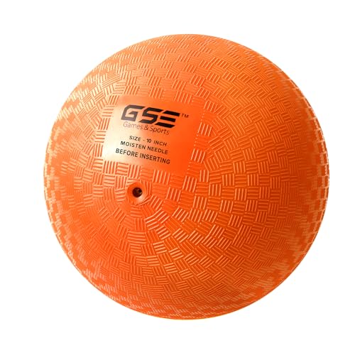 GSE Games & Sports Expert 10-Inch Orange Inflatable Playground Ball – Durable PVC Kickball for Kids and Adults