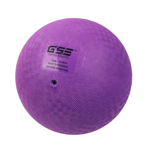 GSE Games & Sports Expert 10 Inch Purple Inflatable Playground Ball - Tear-Resistant PVC for Kickball, Dodgeball, and Recess Games