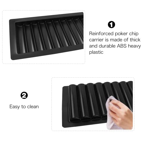 GSE Games & Sports Expert 500-Chip ABS Plastic Poker Tray, Slanted Design for Easy Access
