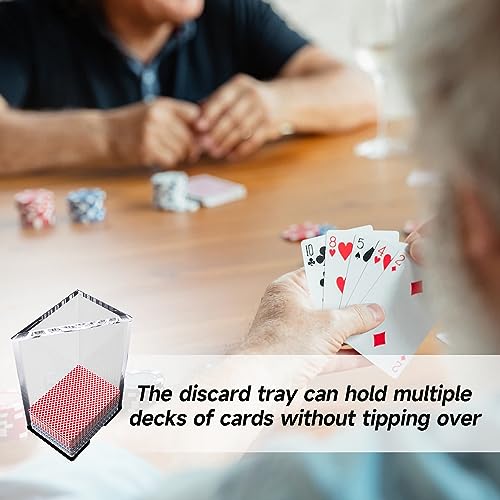 GSE Games & Sports Expert Acrylic Discard Tray – Casino Grade Discard Holder for Blackjack, Bridge & Poker, Holds 8 Decks