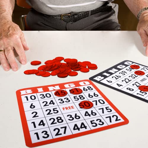 GSE Games & Sports Expert Red Bingo Chips – 1,000 Pieces 3/4-Inch Transparent Counting Chips