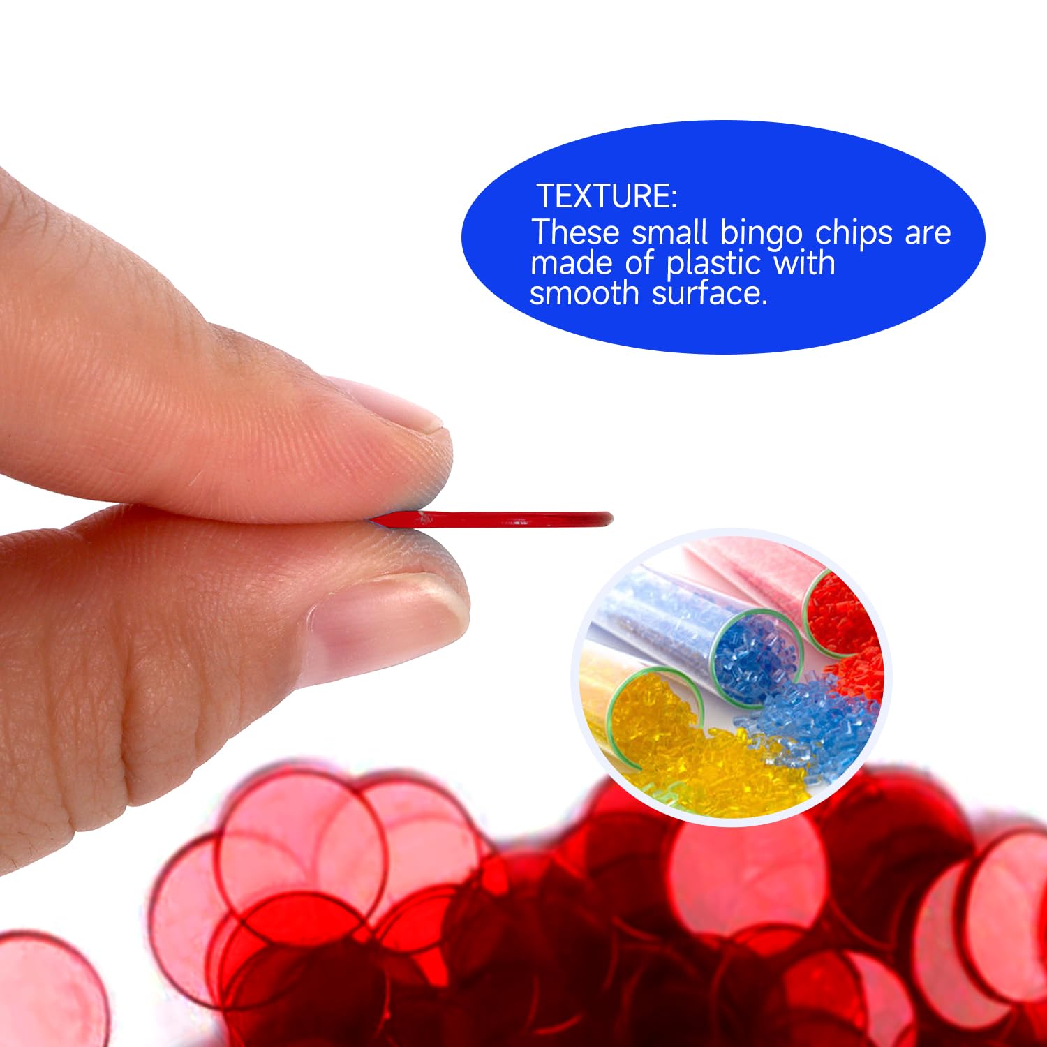 GSE Games & Sports Expert Red Bingo Chips – 1,000 Pieces 3/4-Inch Transparent Counting Chips