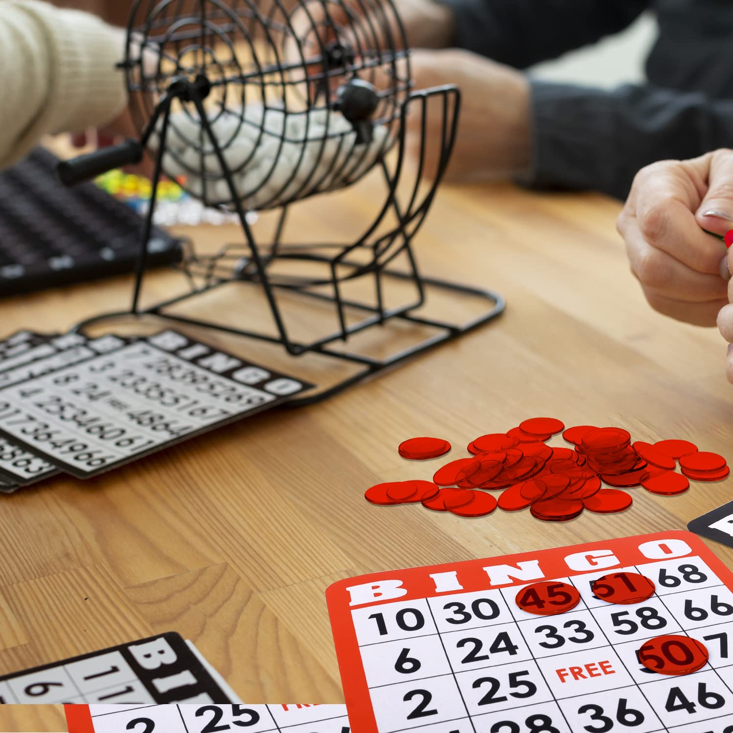 GSE Games & Sports Expert Red Bingo Chips – 1,000 Pieces 3/4-Inch Transparent Counting Chips