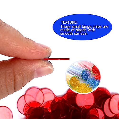 GSE Games & Sports Expert Red Bingo Chips – 1,000 Pieces 3/4-Inch Transparent Counting Chips