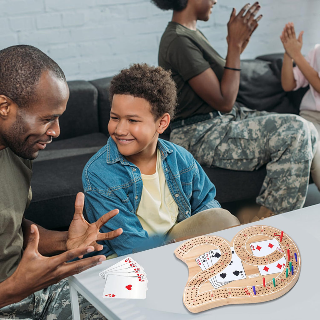 GSE Games & Sports Expert Wooden 3-Track 29 Cribbage Board – Classic Game for 2-3 Players