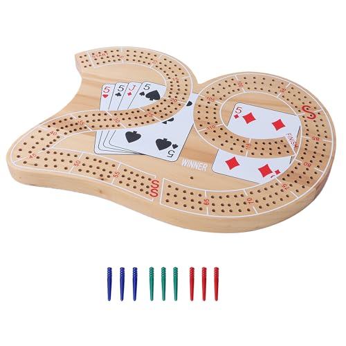 GSE Games & Sports Expert Wooden 3-Track 29 Cribbage Board – Classic Game for 2-3 Players
