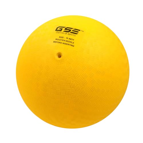 GSE Games & Sports Expert Yellow Inflatable Playground Ball (5, 7, 8.5, 10 Inch) - Durable PVC for Dodgeball, Kickball, Handball