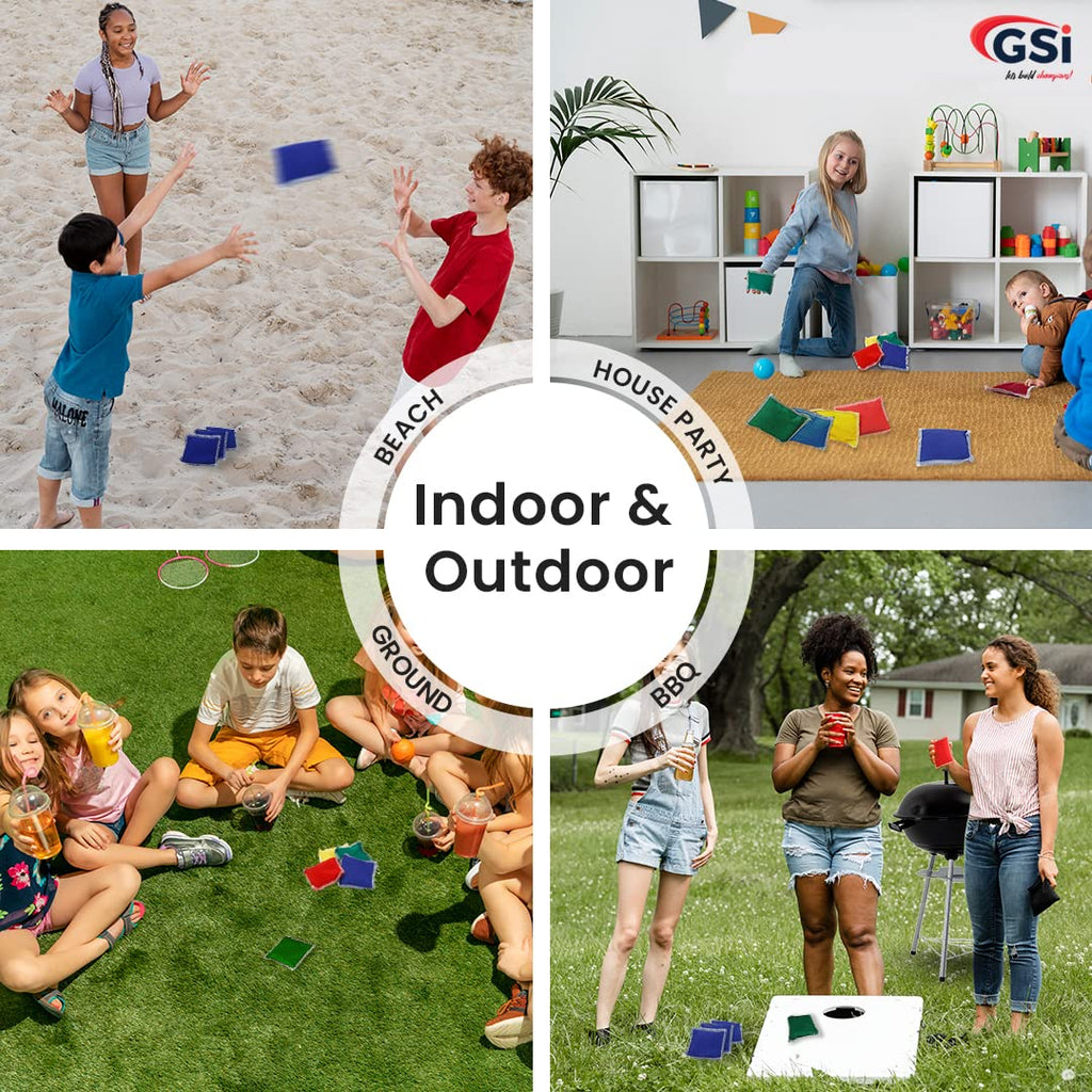 GSi 12-Pack Mini Bean Bags & 12-ft Play Parachute for Cooperative Games, PE, and Outdoor Fun