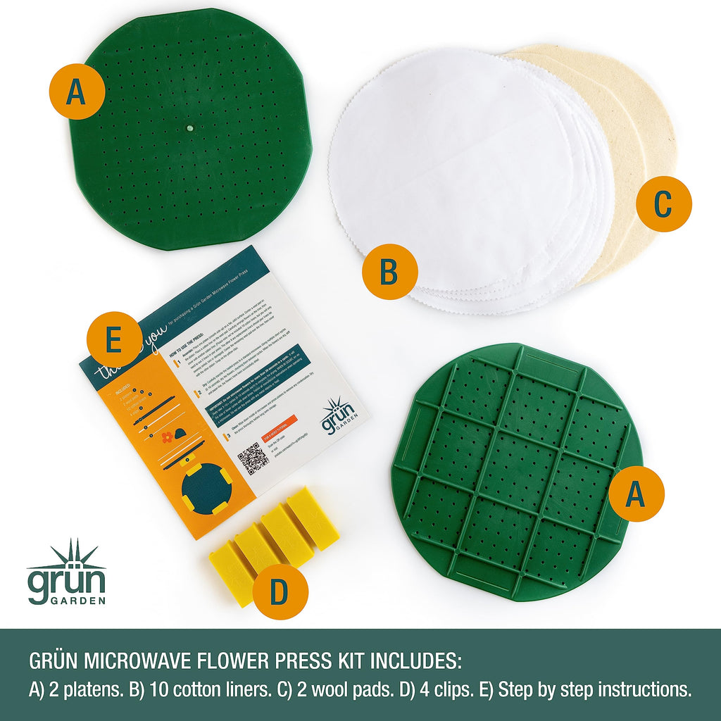 GSM Brands 10-Inch Microwave Flower Press Kit – Fast Drying for Leaves, Plants & Flowers