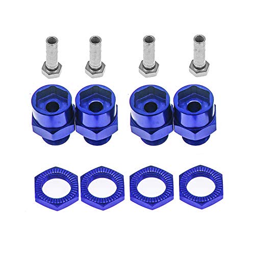 GTHELE 12mm to 17mm Wheel Hex Hub Adapter for 1/10 RC Cars - Dark Blue Aluminum Conversion Kit