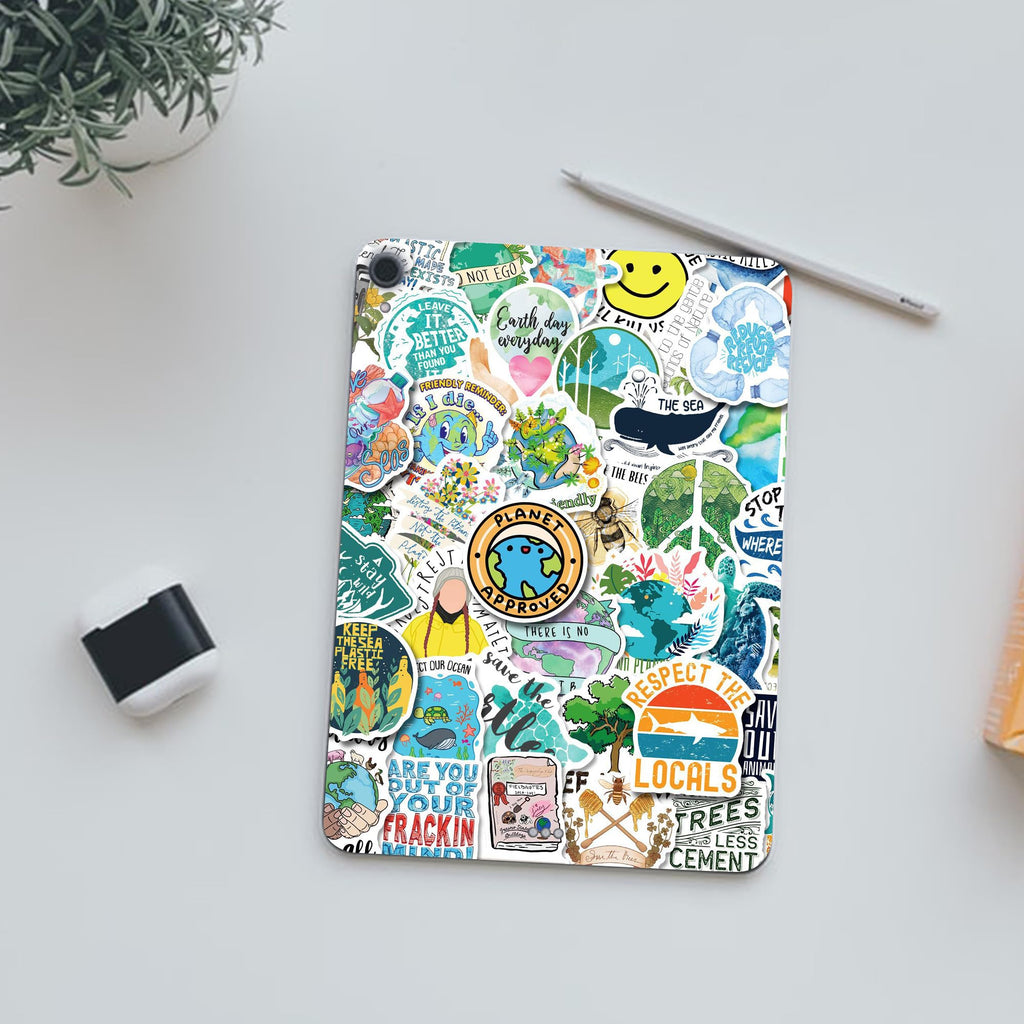 GTOTd 300 Pack Earth Day Vinyl Stickers - Waterproof Nature Decals for Laptops, Water Bottles, and More