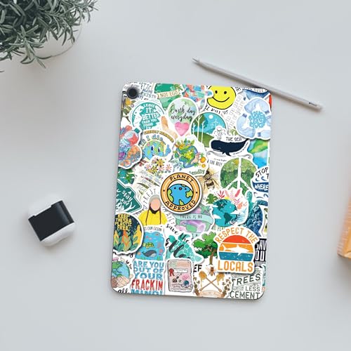 GTOTd 300 Pack Earth Day Vinyl Stickers - Waterproof Nature Decals for Laptops, Water Bottles, and More
