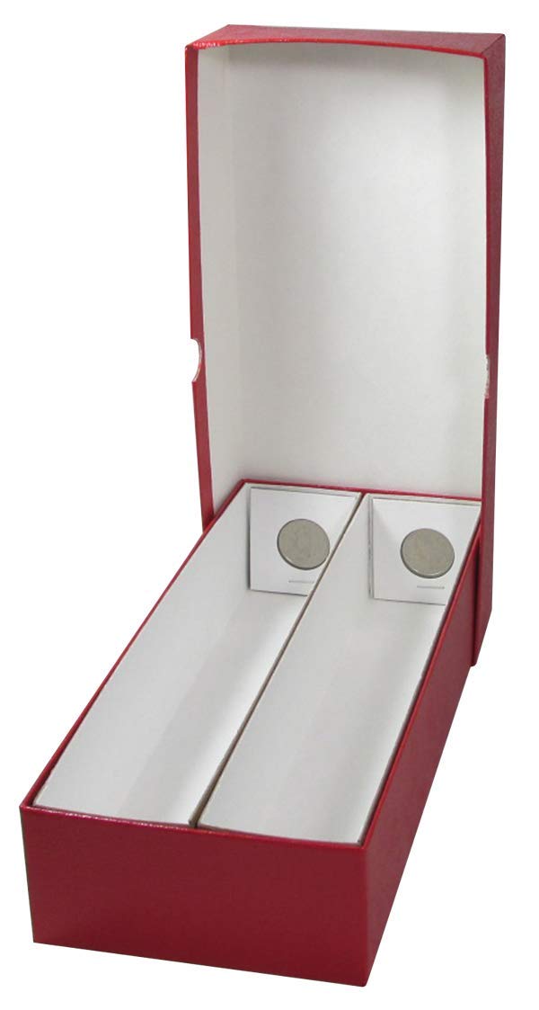 Guardhouse 10-Inch Double Row Storage Box for 2x2 Coin Holders – Red