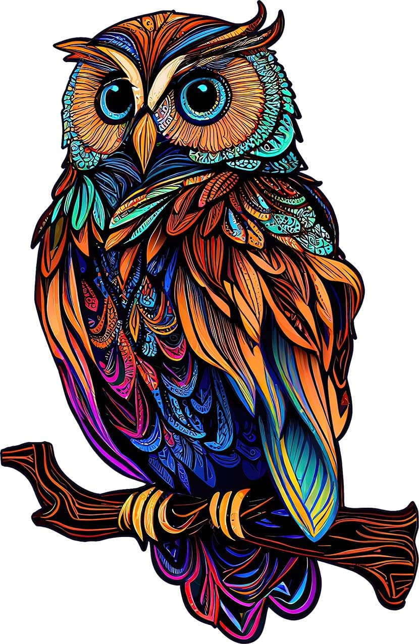 GuDoQi Wooden Owl Puzzle – 150 Piece Unique Shape Animal Jigsaw for Adults
