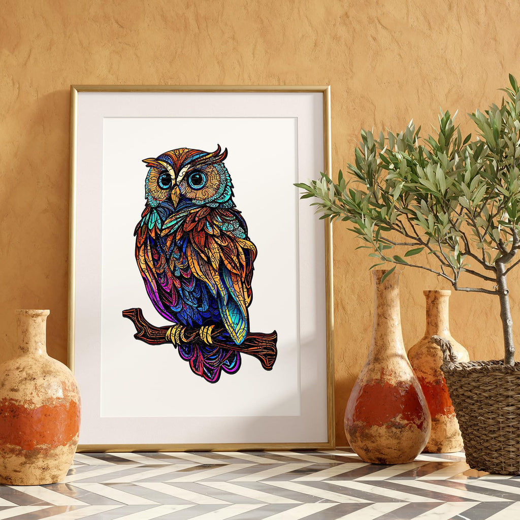 GuDoQi Wooden Owl Puzzle – 150 Piece Unique Shape Animal Jigsaw for Adults