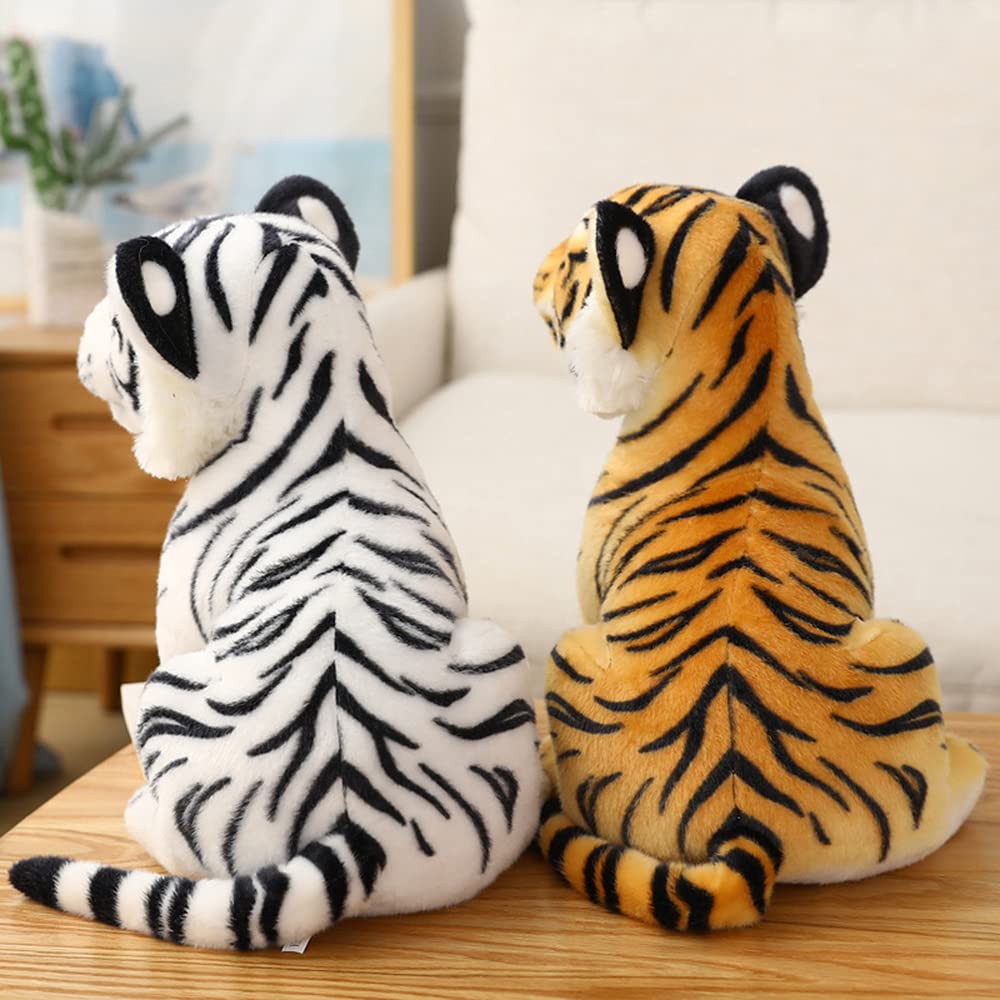 GUDVES White Tiger Plush Toy – 7.8" Lifelike Stuffed Animal by Tiger Tale Toys