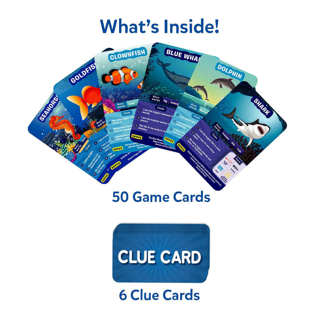 Guess in 10 Underwater Animals Card Game by Skillmatics – Fun Trivia for Families and Kids
