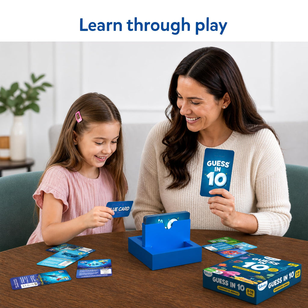 Guess in 10 Underwater Animals Card Game by Skillmatics – Fun Trivia for Families and Kids