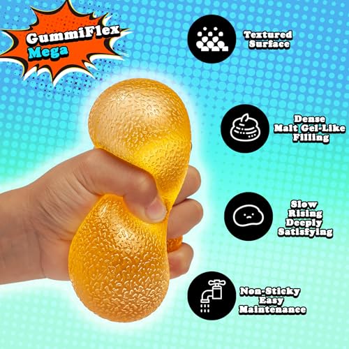 GummiFlex Mega Sensory Stress Toy – 3.5" High-Density Gel Fidget, Yellow