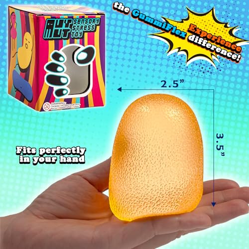 GummiFlex Mega Sensory Stress Toy – 3.5" High-Density Gel Fidget, Yellow