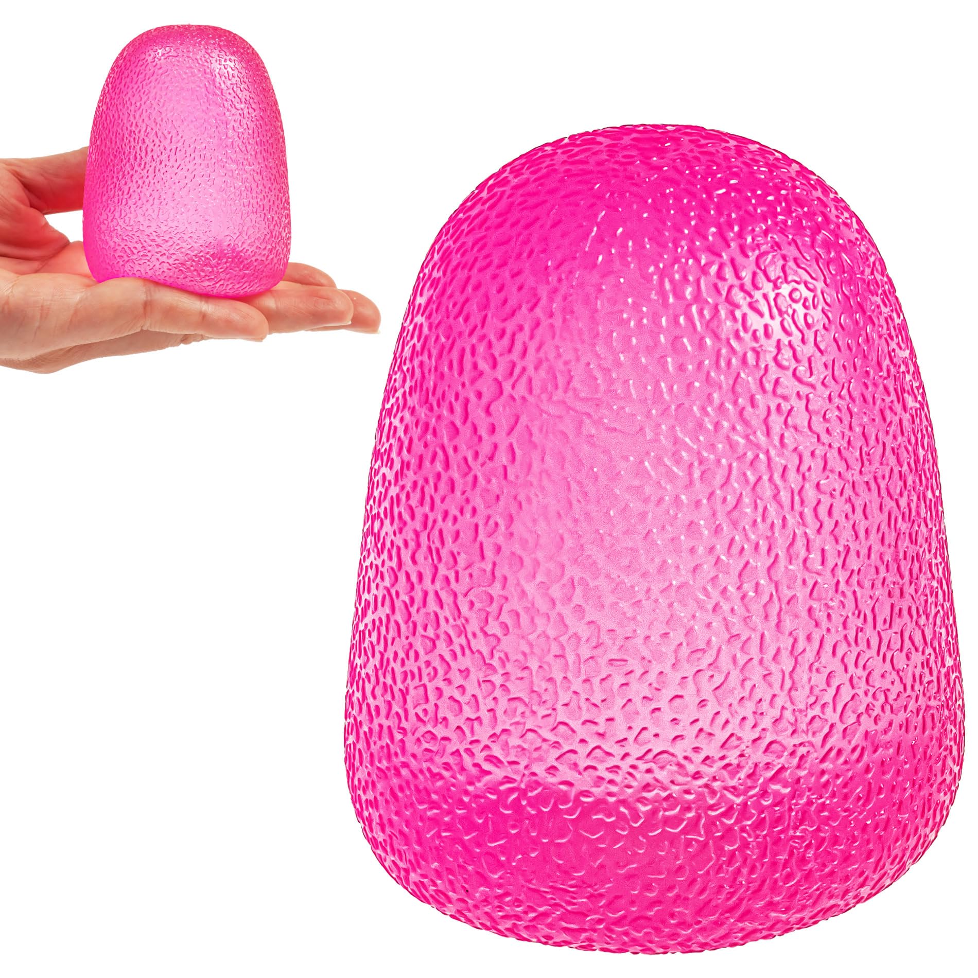 GummiFlex Mega Sensory Stress Toy – Extra-Large Gel-Filled Fidget for Stress Relief and Hand Exercise – 3.5 Inches, Pink
