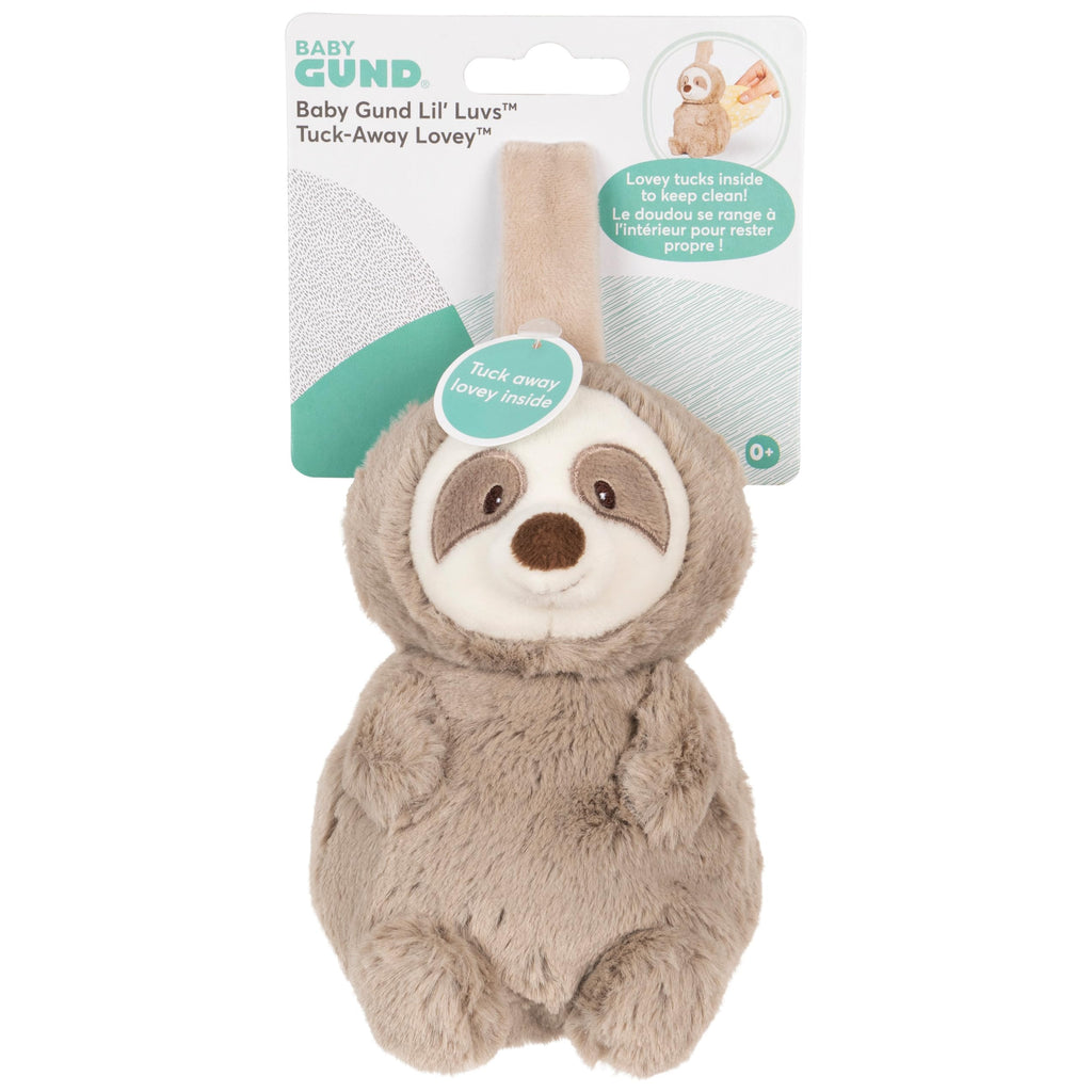 GUND Baby Lil’ Luvs Reese Sloth Tuck-Away Lovey – Plush Toy with Hidden Security Blanket