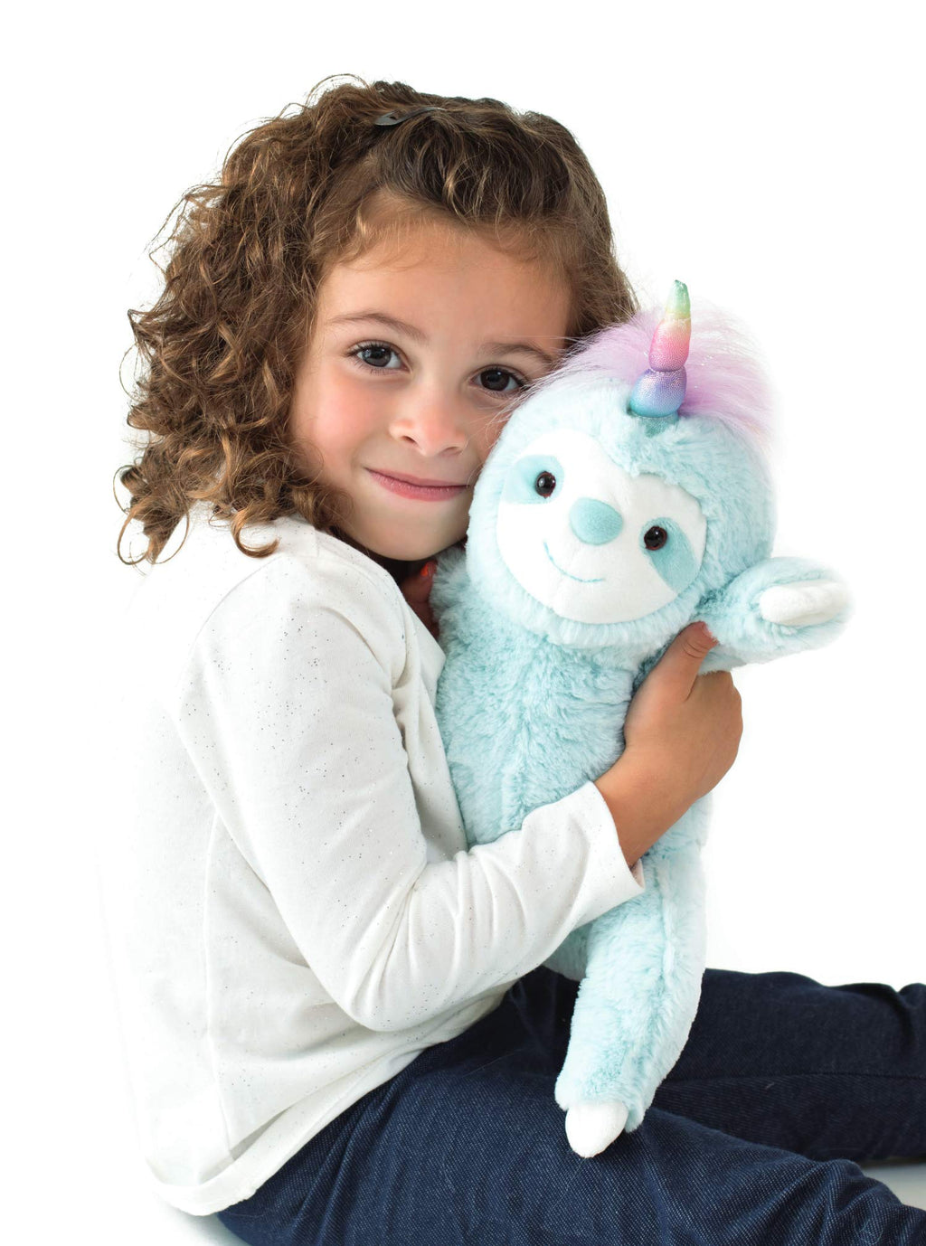 GUND Dazzle Slothicorn Plush Toy – 9-Inch Sloth Unicorn Stuffed Animal, Blue/Rainbow, Ages 1+