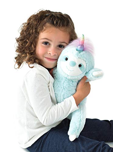 GUND Dazzle Slothicorn Plush Toy – 9-Inch Sloth Unicorn Stuffed Animal, Blue/Rainbow, Ages 1+