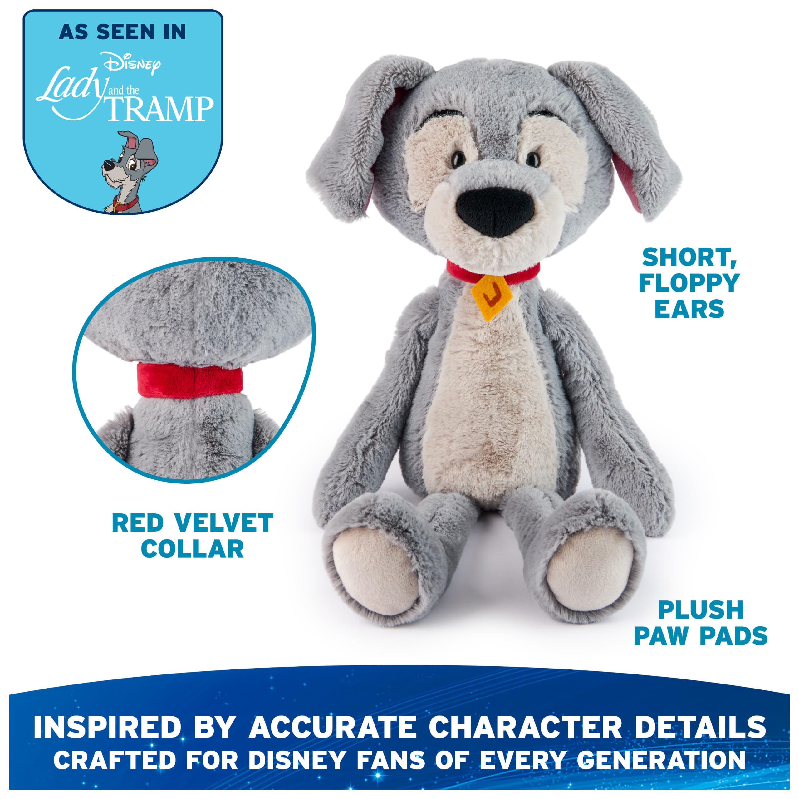 GUND Disney Tramp Toothpick Plush – 15 Inch Soft Stuffed Animal Toy from Lady and the Tramp