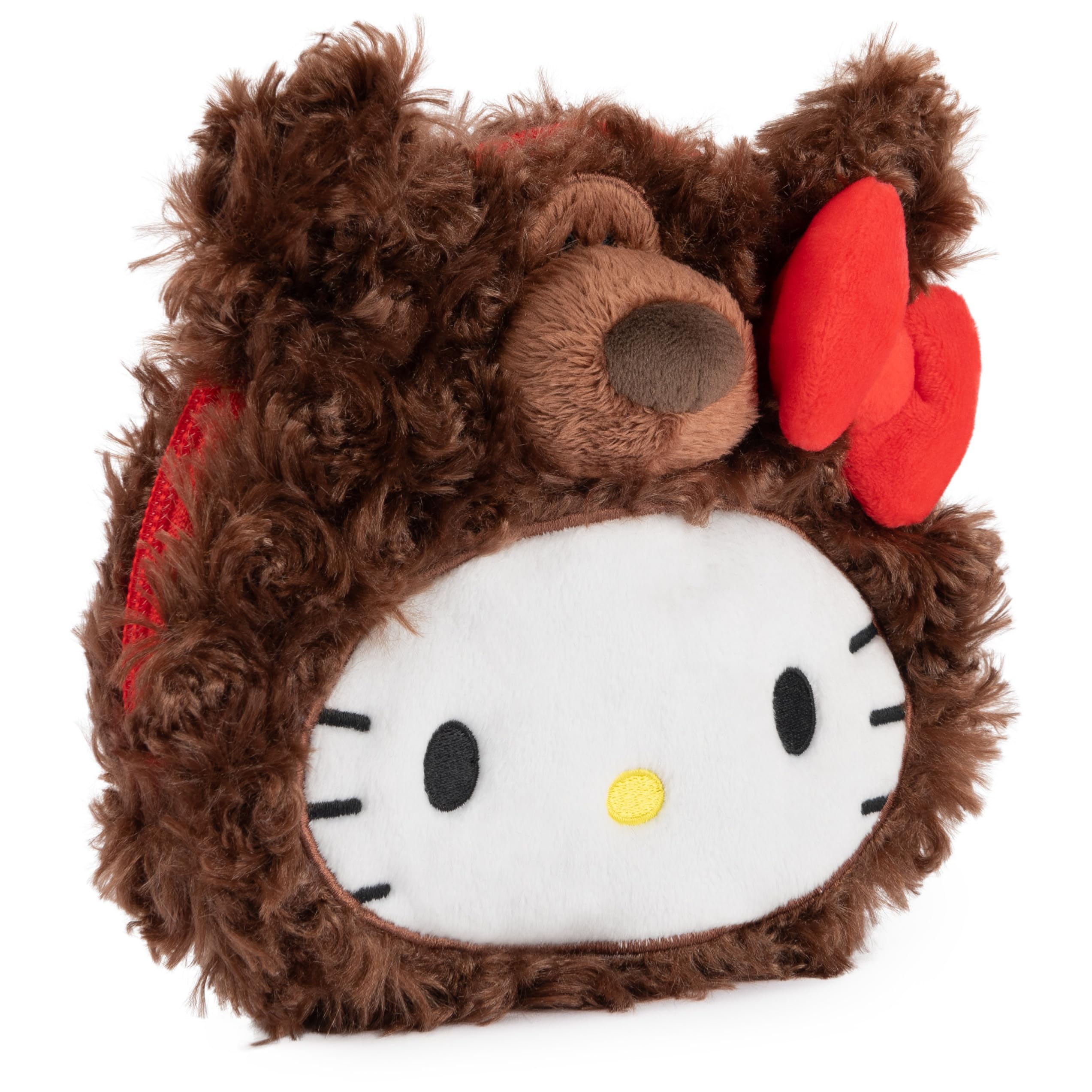 GUND Hello Kitty Philbin Plush Pouch – 5.5 Inch Teddy Bear Zipper Pouch, Brown