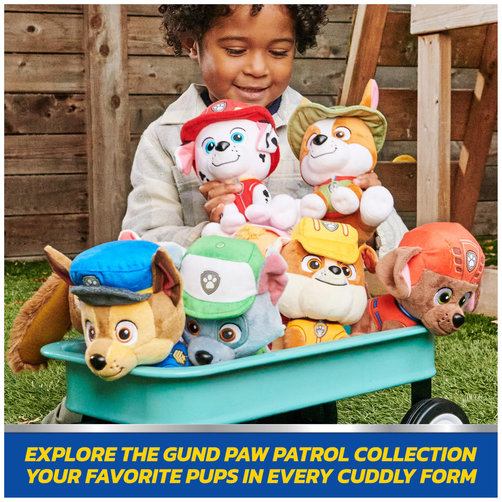 GUND PAW Patrol Chase Lounging Plush Toy – Weighted 8" Sensory Stuffed Animal for Ages 1+