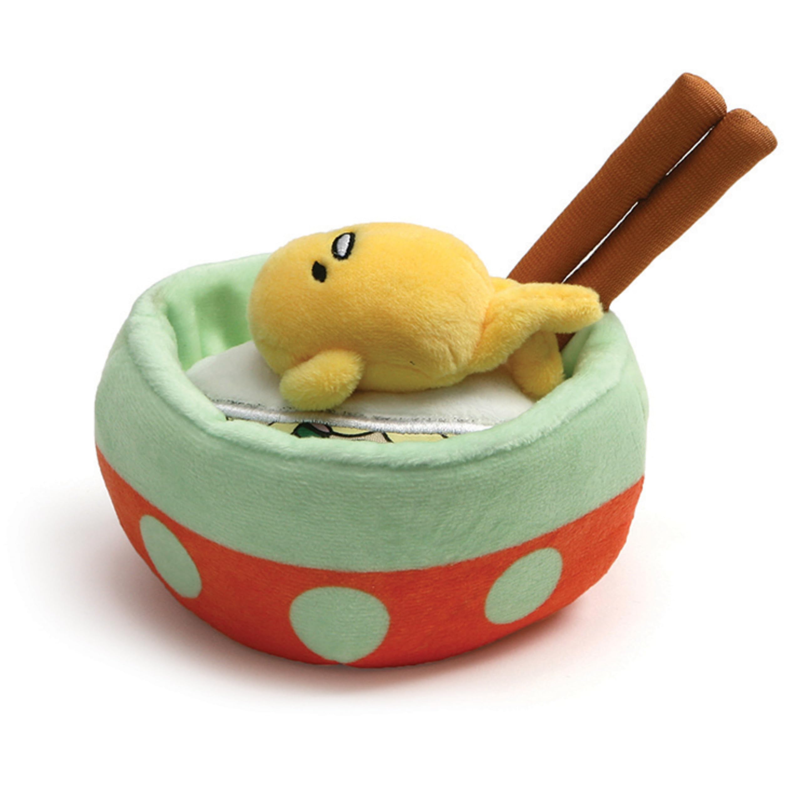 GUND Sanrio Gudetama Plush: Lazy Egg in Ramen Bowl, 4.5-Inch Soft Stuffed Toy for Ages 1+
